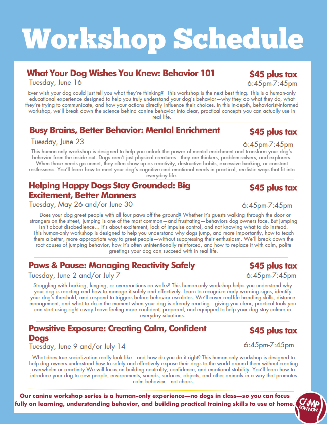 Workshop Schedule