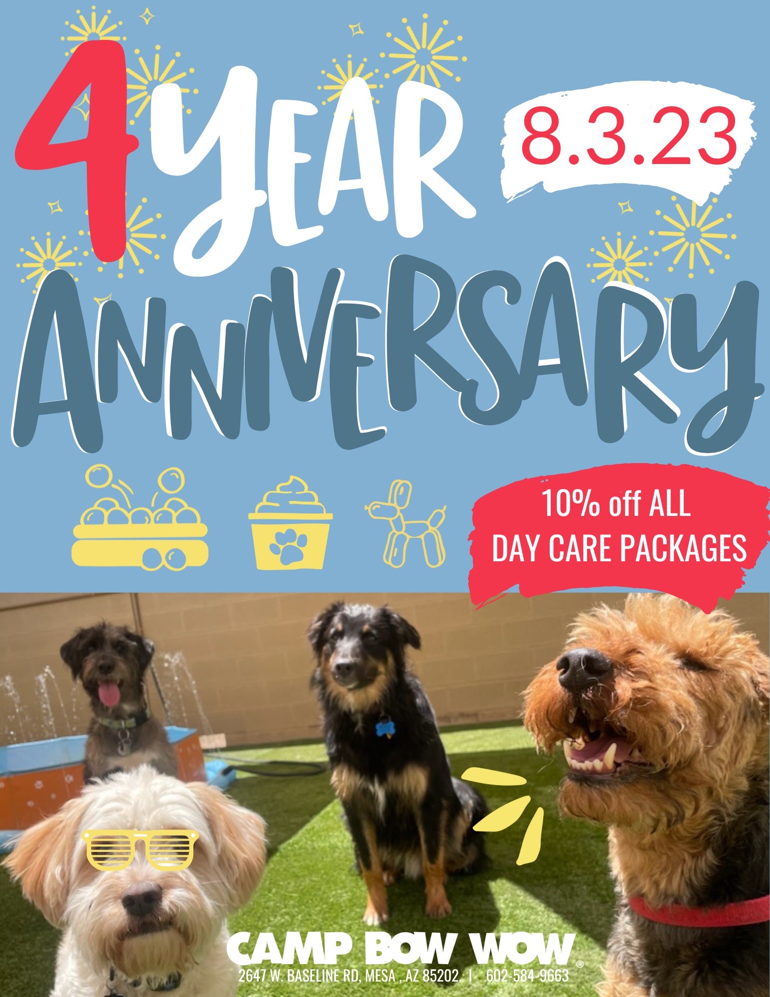 4 Year Anniversary: 10% off all day care packages