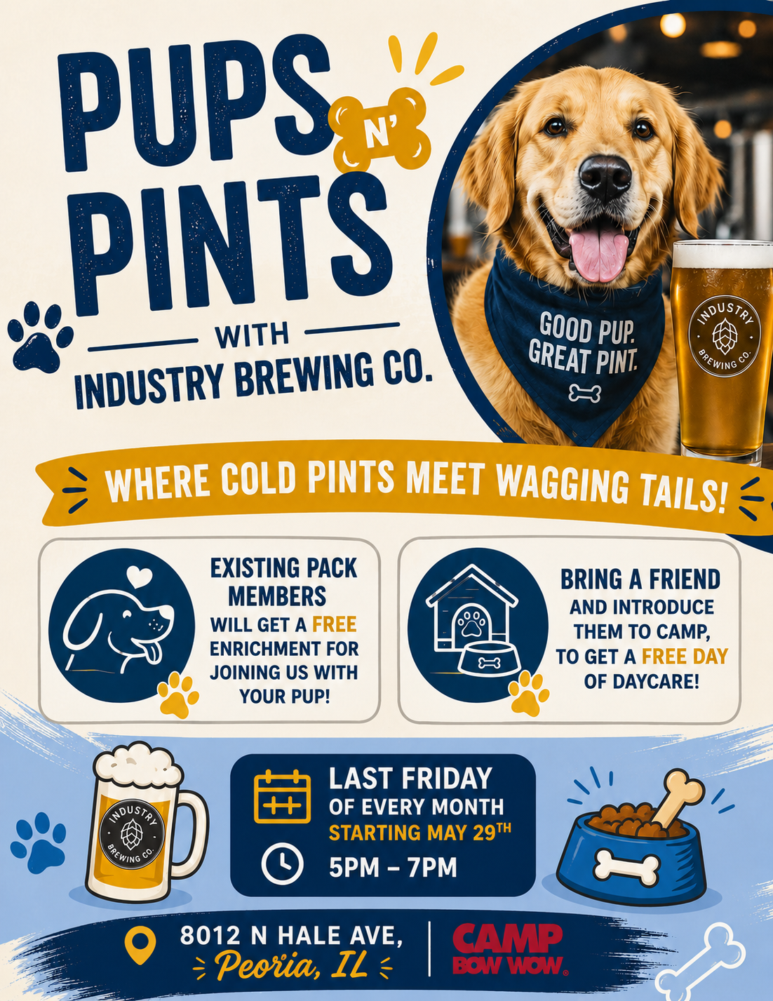 Pups n' Pints event flyer